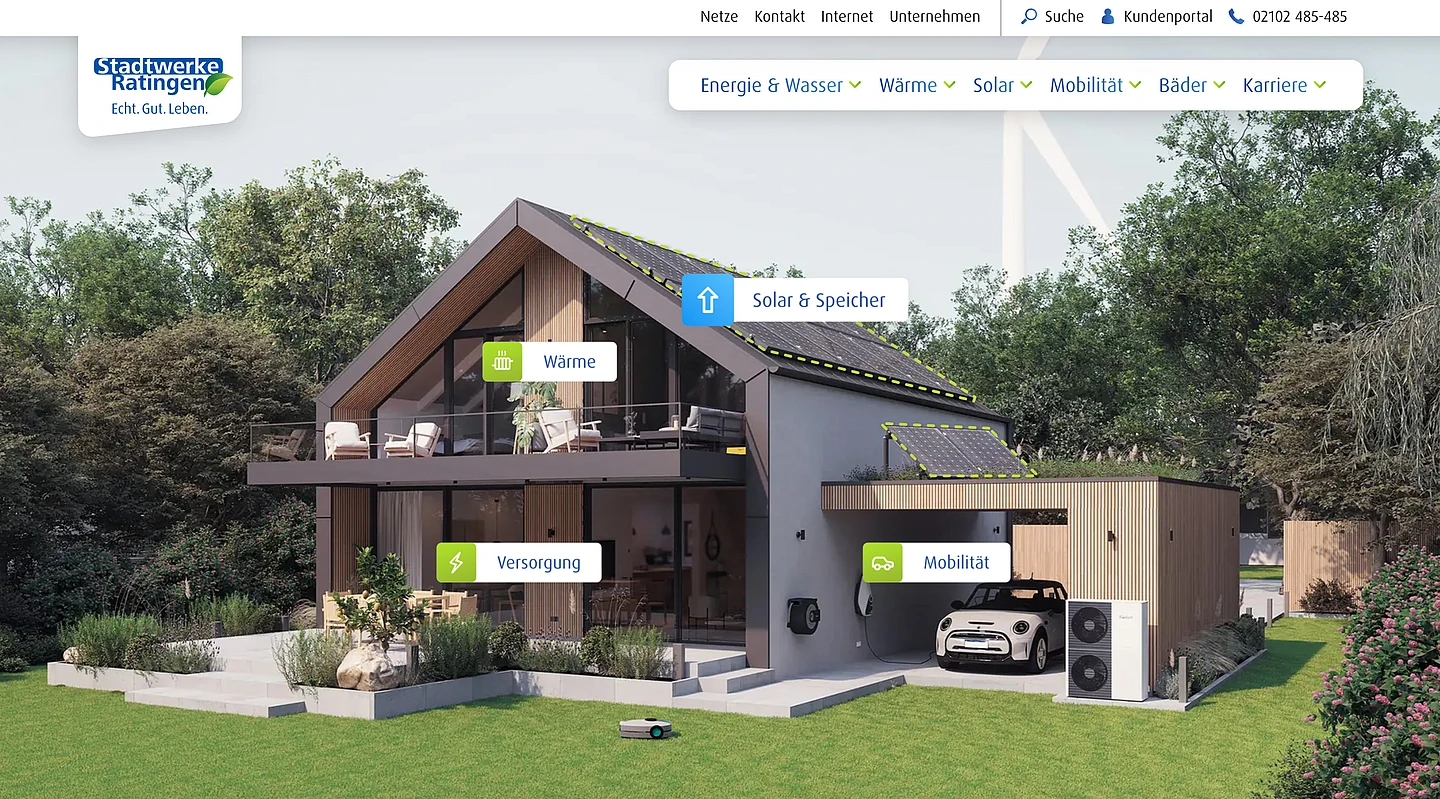 Digitales Haus auf der Website