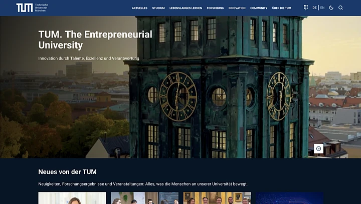 Relaunch der TUM-Website: Ein neuer Meilenstein in einer bewährten, langjährigen Partnerschaft