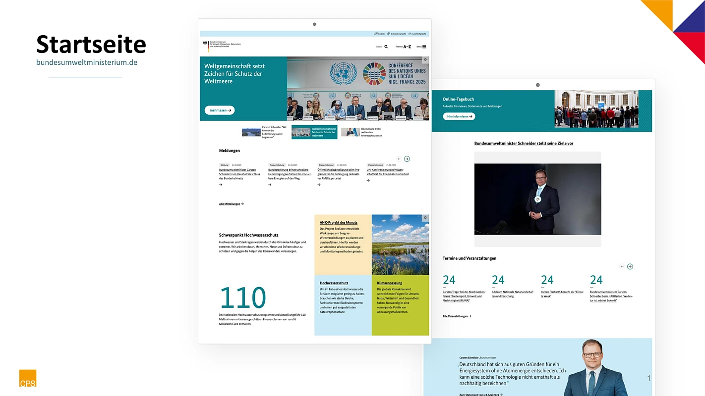 Screenshot of BMUKN homepage