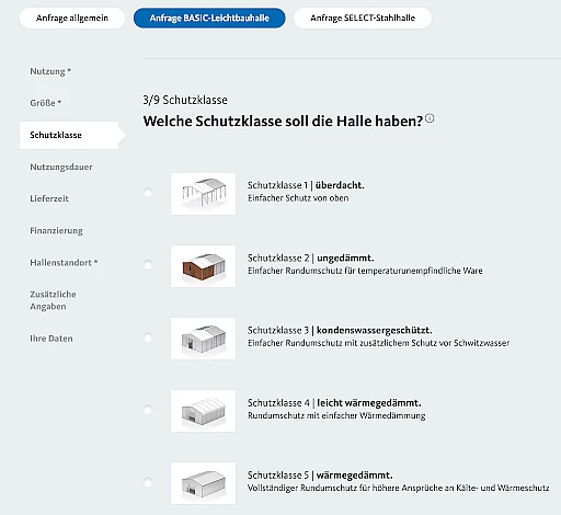  Haltec Basic product inquiry form with input fields for project details